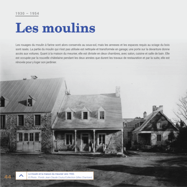 Page du livre Le Domaine seigneurial de Mascouche concernant le moulin.