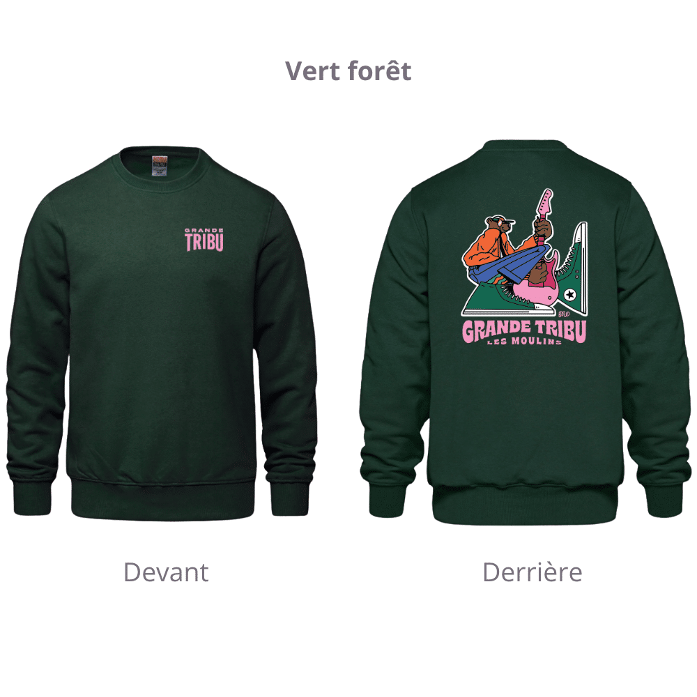 Crewneck du festival Grande Tribu en vert forêt