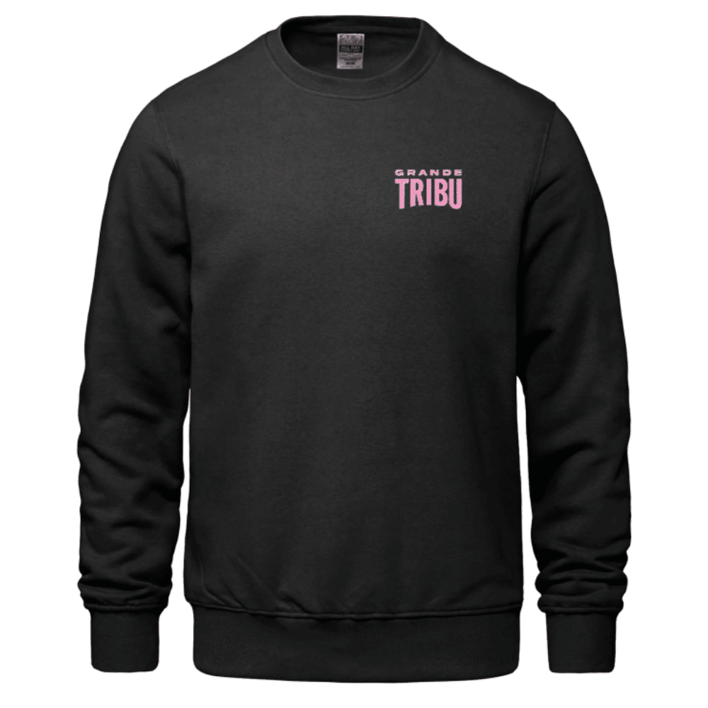 Devant du crewneck noir du festival Grande Tribu