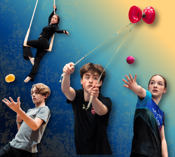 Jeunes circassiens de l'école de cirque Cirkana à Mascouche et Terrebonne.