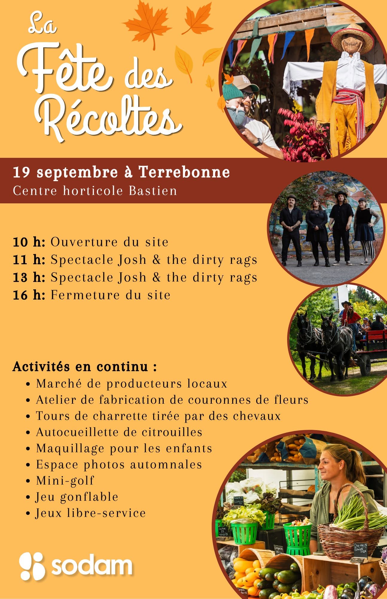 Programmation de la fête des récoltes de Terrebonne